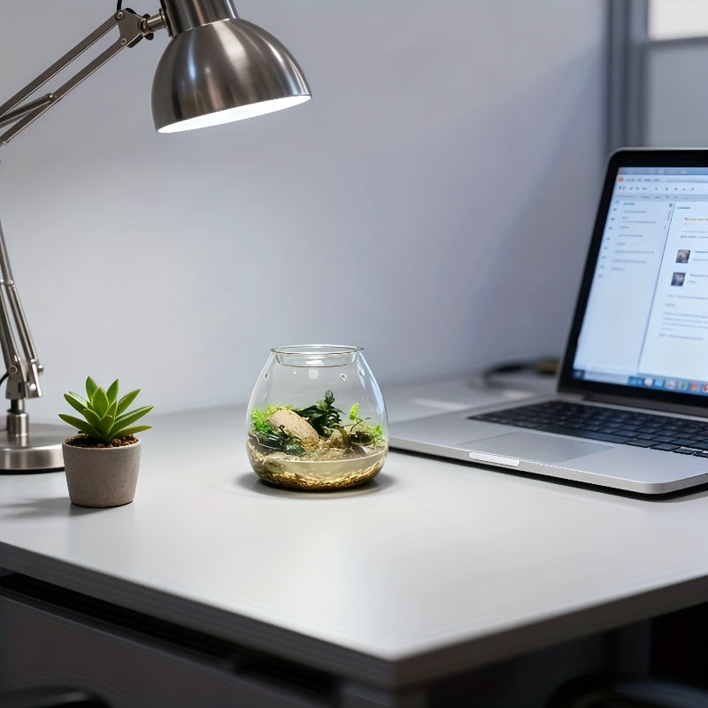 Pot de fleur en verre, rond pour bonsaï, gros plan