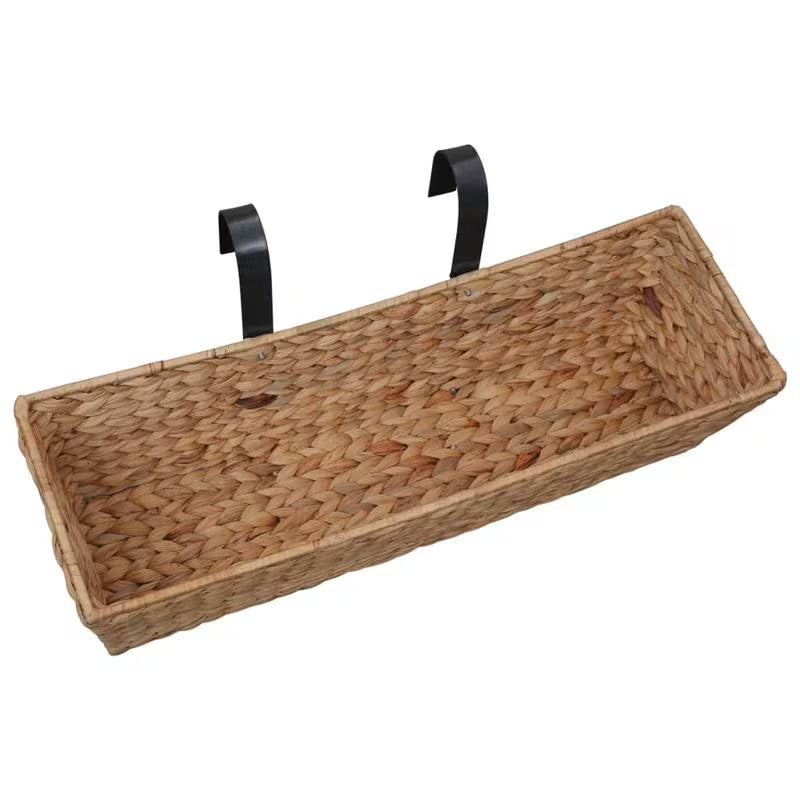Jardinière de balcon en jacinthe d'eau tressée - lot de 2