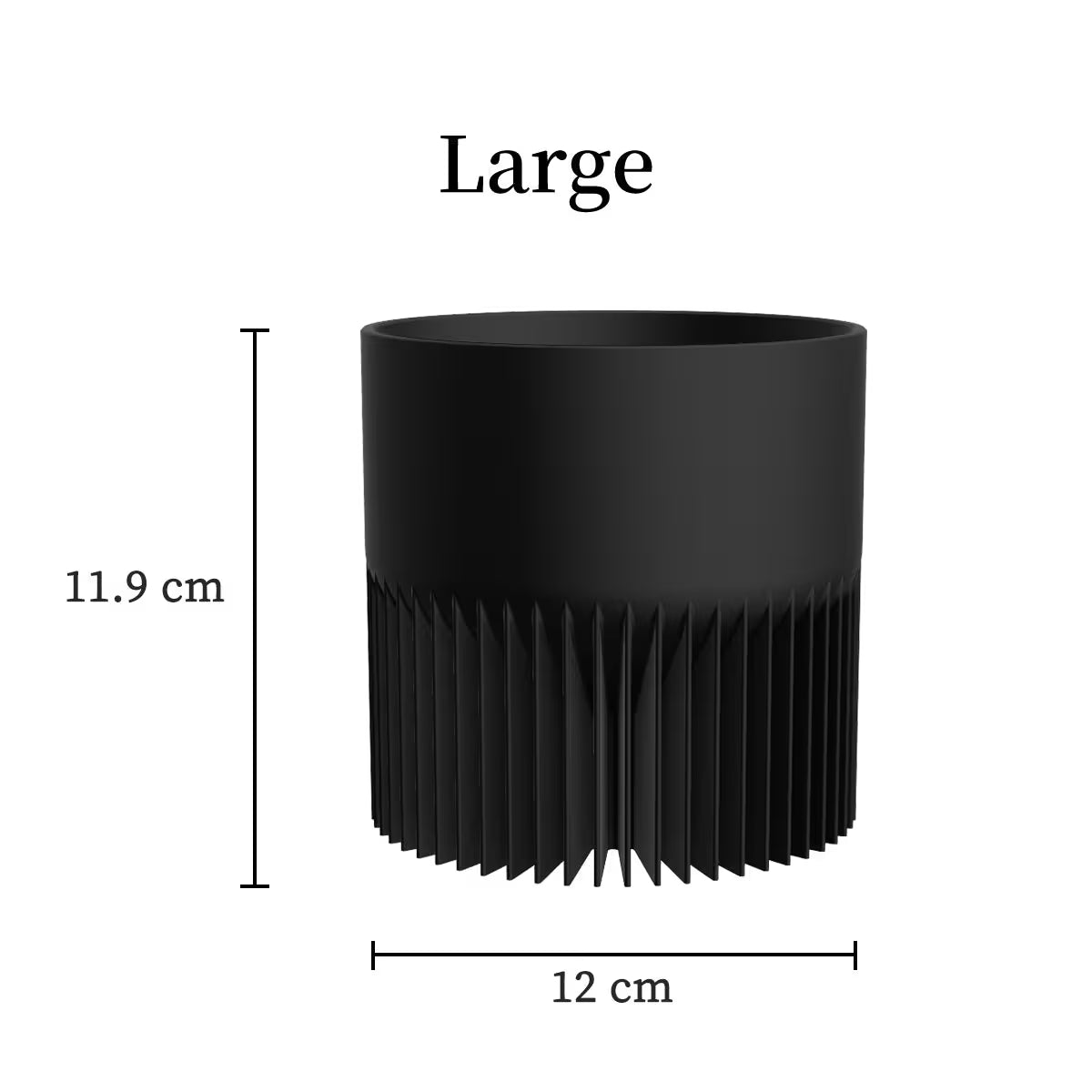 Cache-pot design cannelé en plastique pour plante d'intérieur