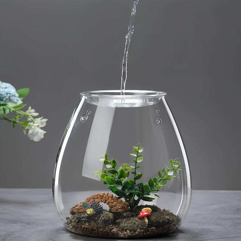 Pot de fleur en verre, rond pour bonsaï, visuel produit