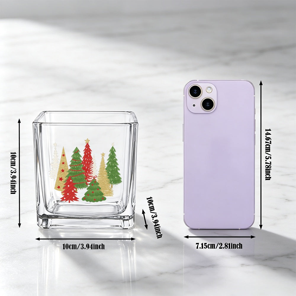 Pot de fleur en verre, carré pour rebord de fenêtre — détail de la matière : verre