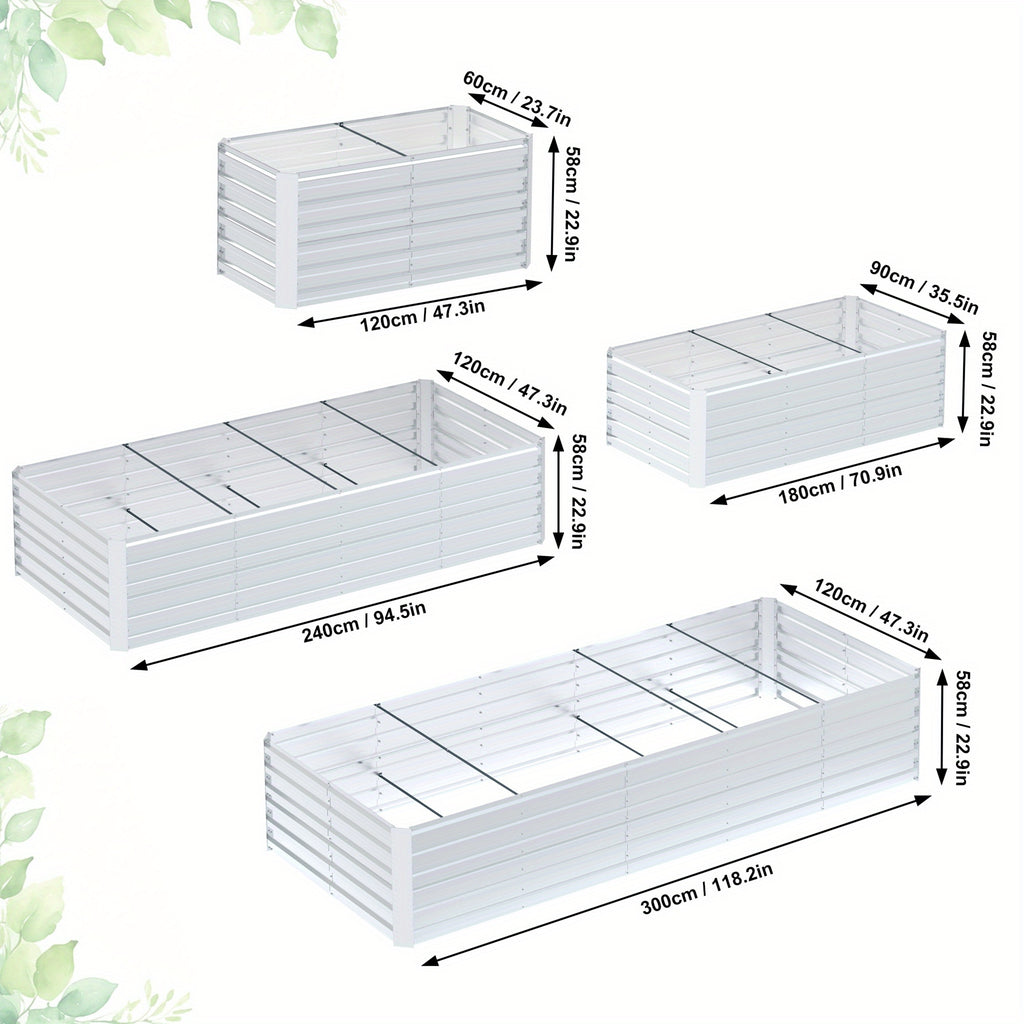 Jardinière surélevée en acier 180, 240 ou 300 cm de long