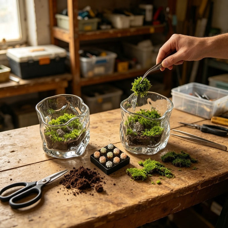 Pot de fleur en verre pour terrarium, vendu en lot, visuel produit