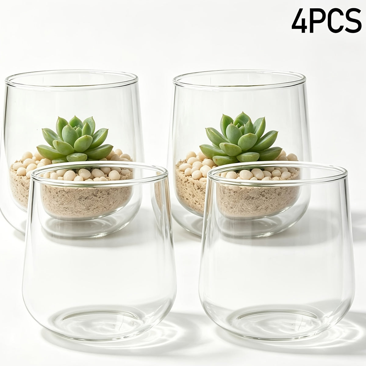 Pot de fleur en verre, rond, culture hydroponique, forme ronde Image