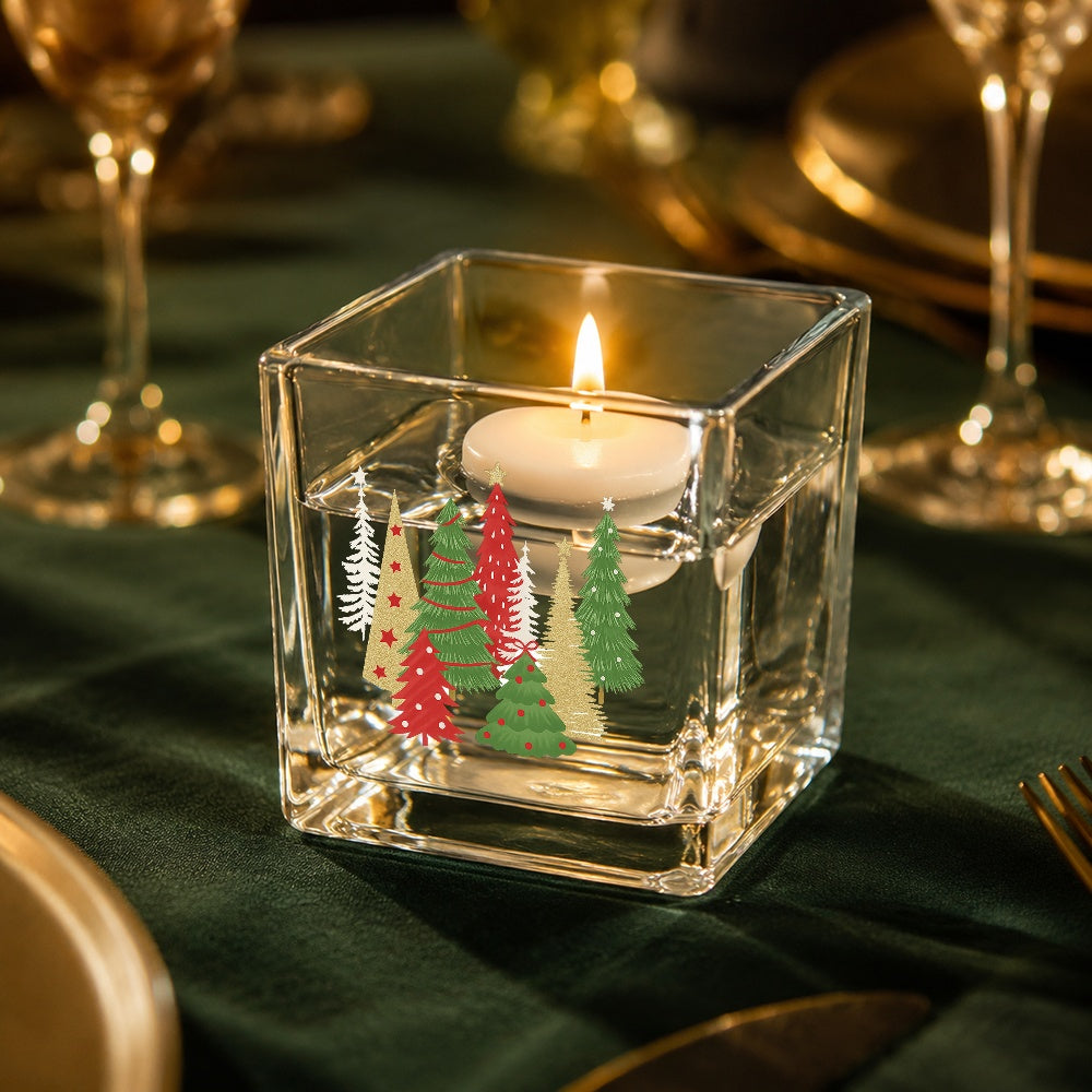Pot de fleur en verre, carré pour rebord de fenêtre, forme carrée