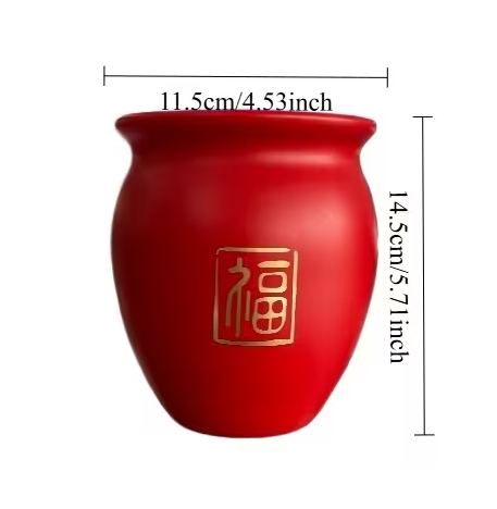 Pot de fleur rouge mat à motif doré, lot de 2 pour succulentes