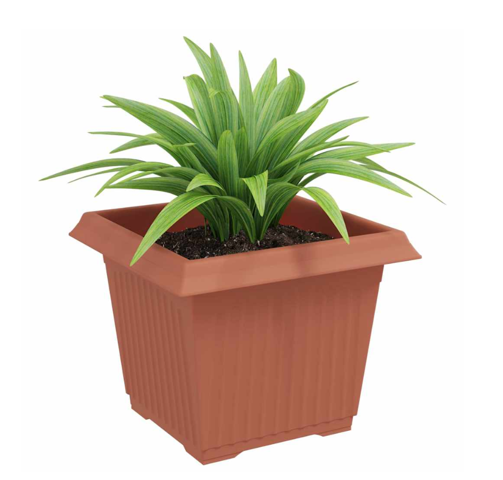 Pot de fleur carré rouge brique 16 cm, lot de 24 pièces