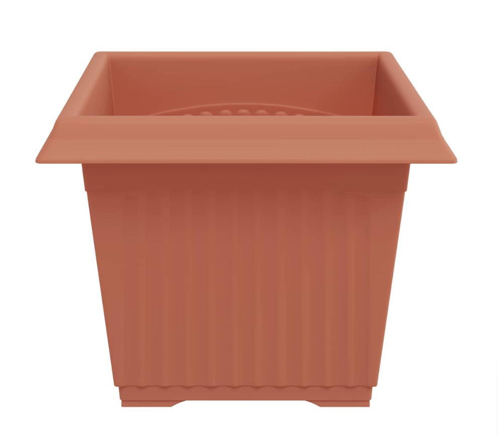 Pot de fleur carré rouge brique 16 cm, lot de 24 pièces