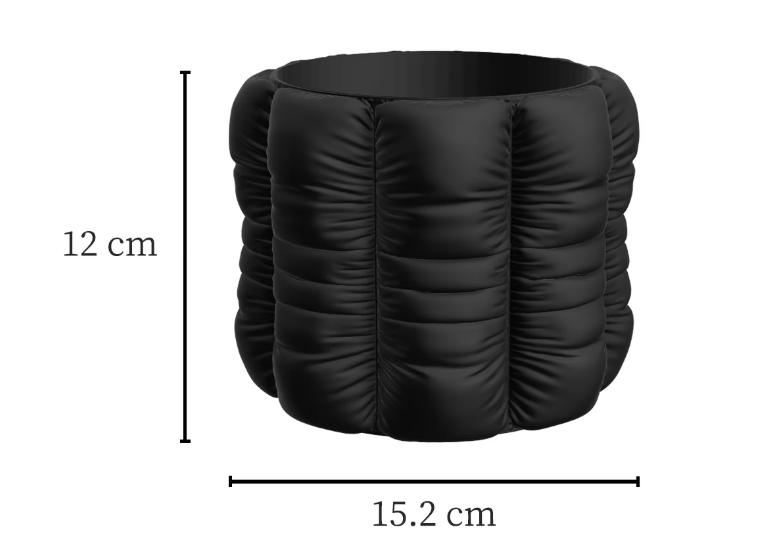 Cache-pot rond design à l'effet coussin matelassé, 7 coloris