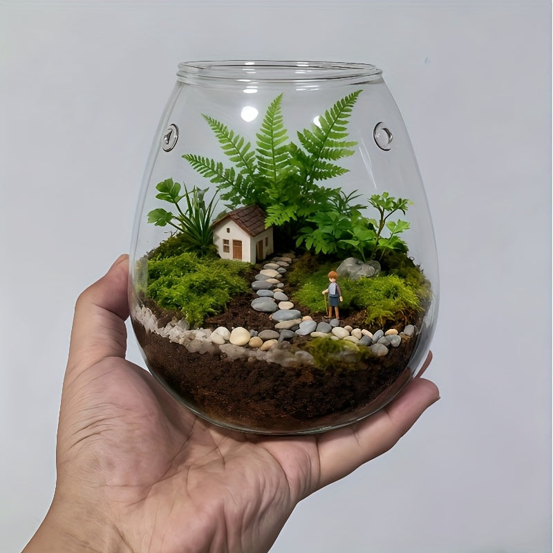 Pot de fleur en verre, rond pour bonsaï, forme ronde