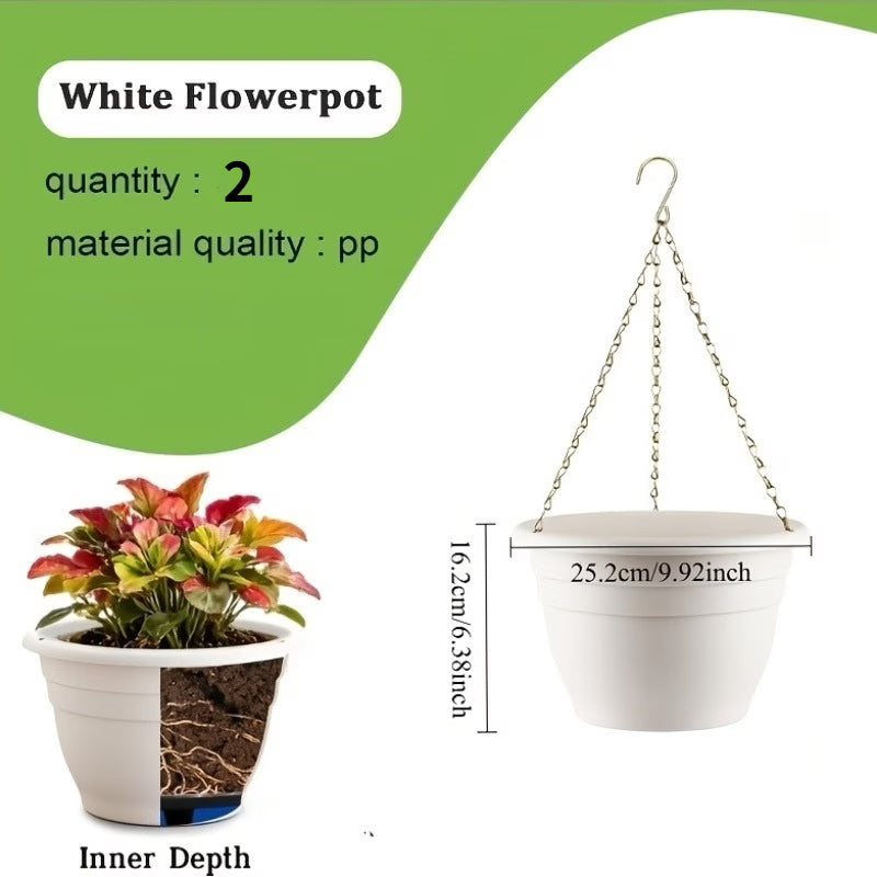 Pot de fleur suspendu à réserve d'eau, lot de 5 transparents