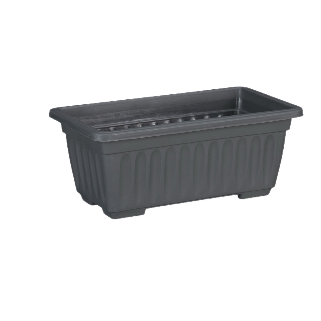 Jardinière rectangulaire anthracite 34 cm - lot de 4 bacs