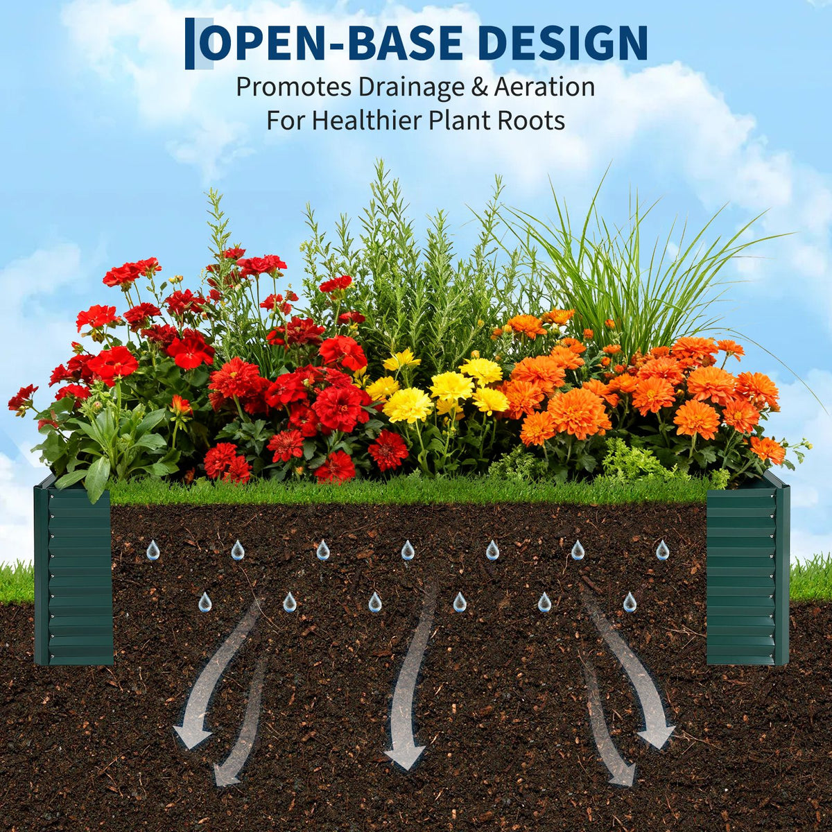Jardinière potager en métal 240 cm, couvercle PVC amovible