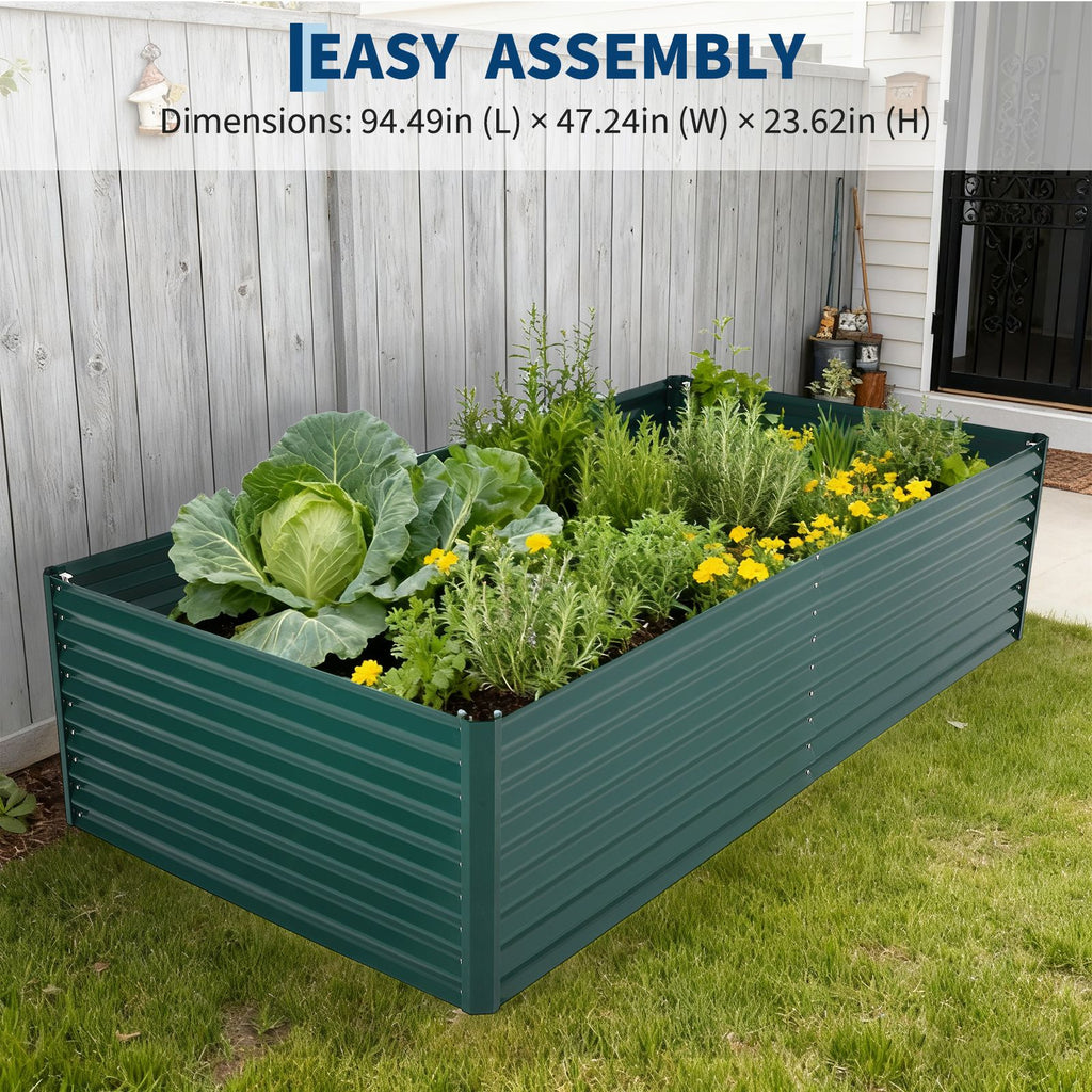 Jardinière potager en métal 240 cm, couvercle PVC amovible
