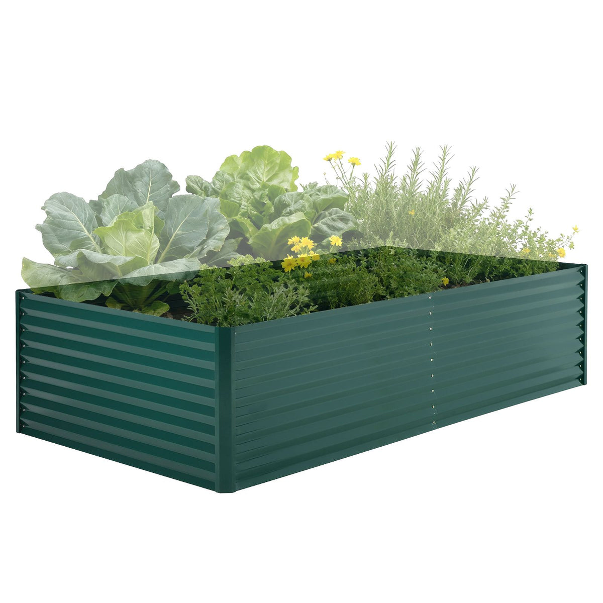 Jardinière potager en métal 240 cm, couvercle PVC amovible