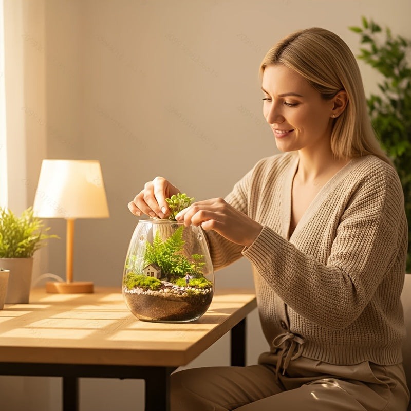Pot de fleur en verre, rond pour bonsaï, détail de la finition
