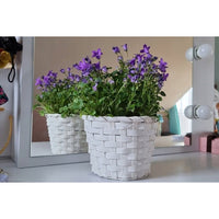 Cache-pot en bambou tressé, déco d'intérieur