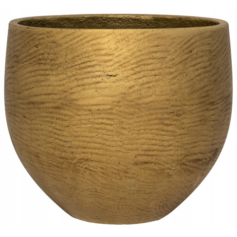 Cache-pot rond en béton doré mat Ø 25 cm pour intérieur