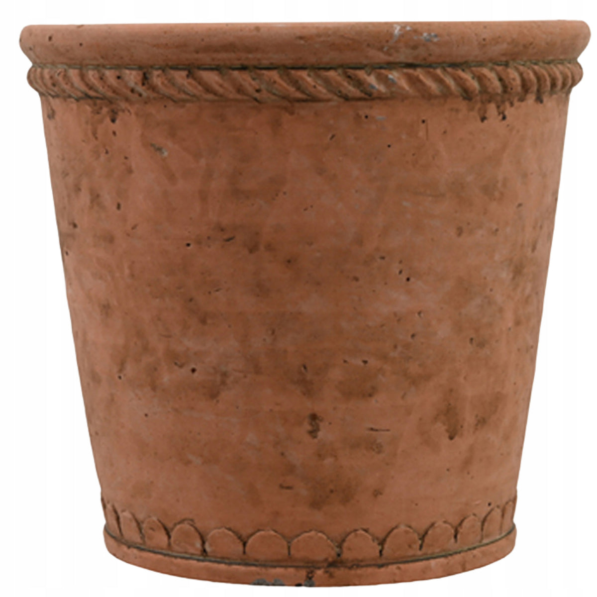 Cache-pot en béton terracotta Ø 20 cm — rustique et patiné