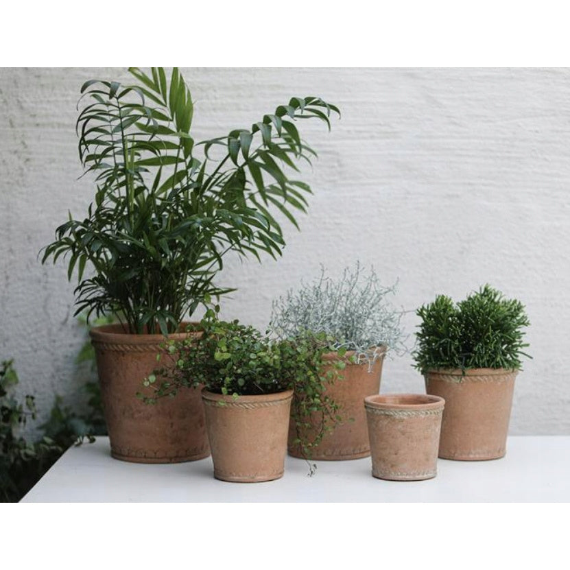 Cache-pot en béton terracotta Ø 20 cm — rustique et patiné