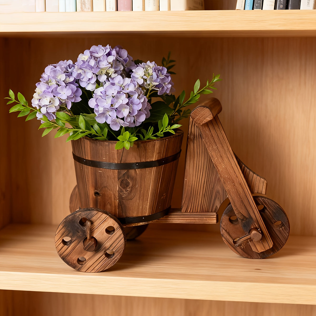 Cache-pot en bois tricycle vintage Ø 17 cm - Déco intérieur