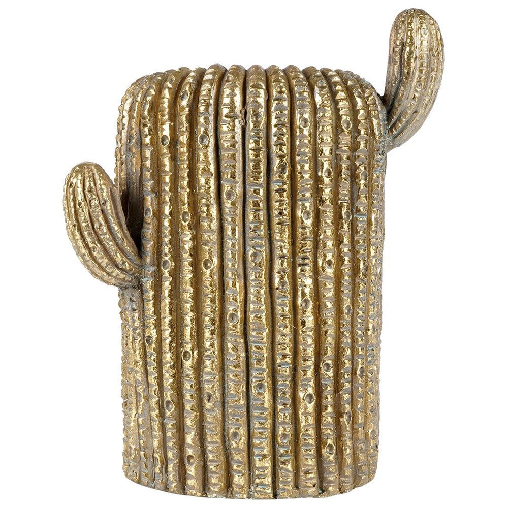 Cache-pot cactus doré 35 cm — protège-pot déco original