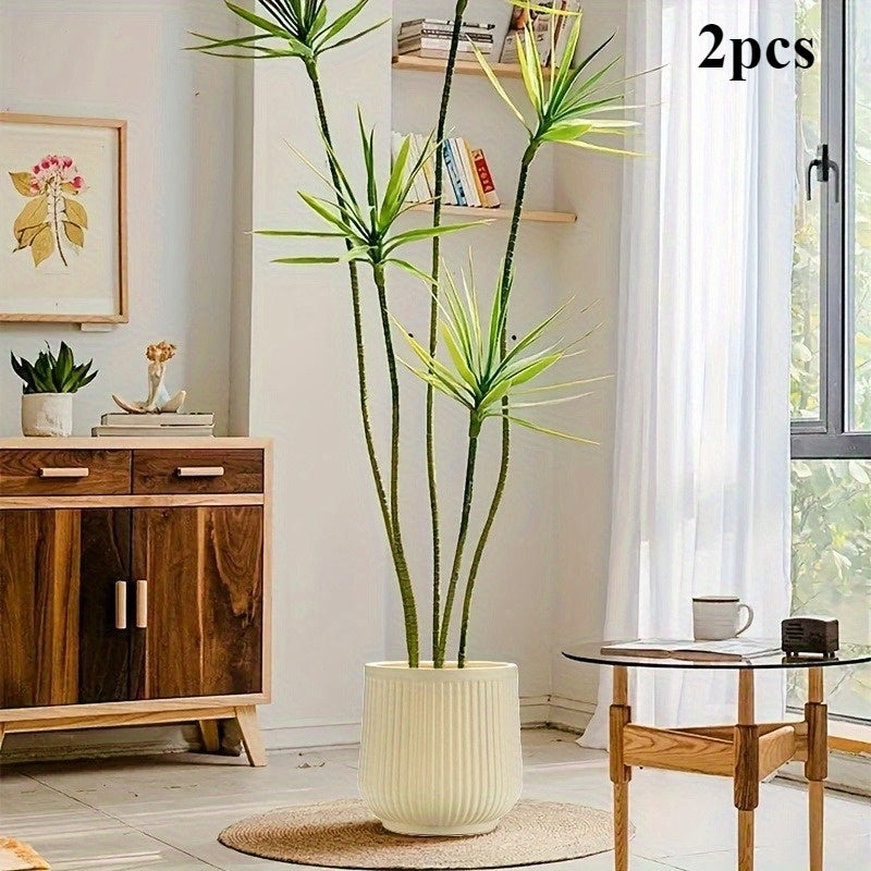 Cache-pot cannelé beige Ø 19 cm - lot de 2 pour intérieur