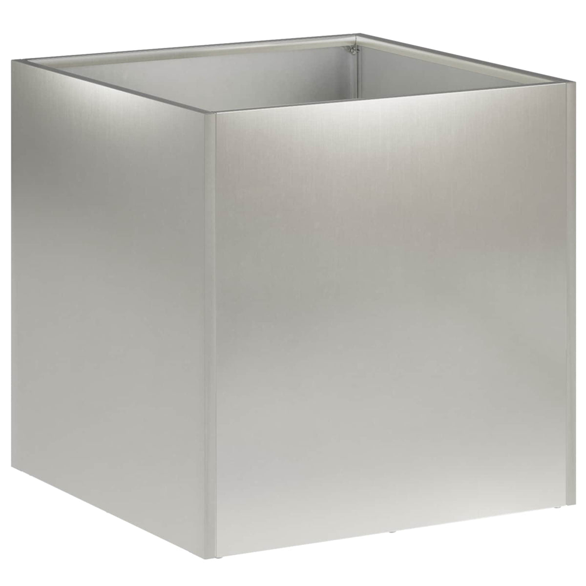 Cache-pot carré en métal argenté 35 cm — Lot de 2 extérieur