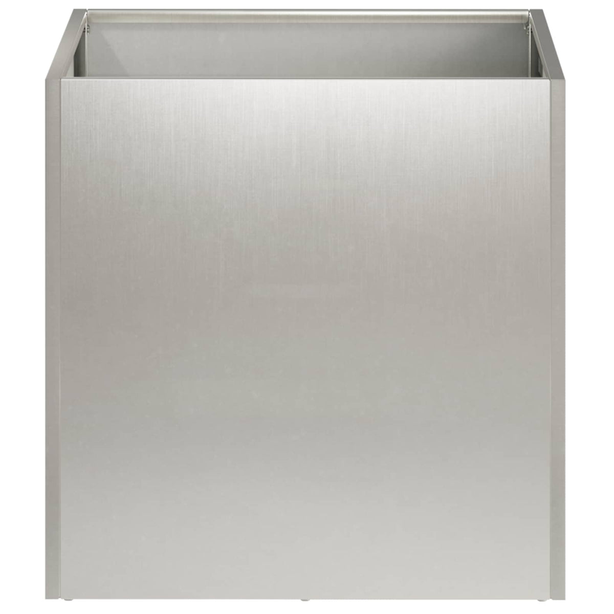 Cache-pot carré en métal argenté 35 cm — Lot de 2 extérieur