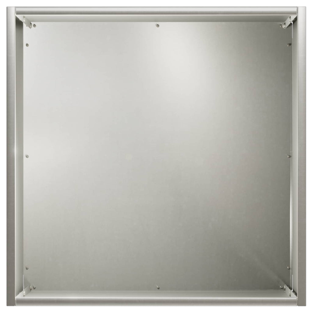 Cache-pot carré en métal argenté 35 cm — Lot de 2 extérieur
