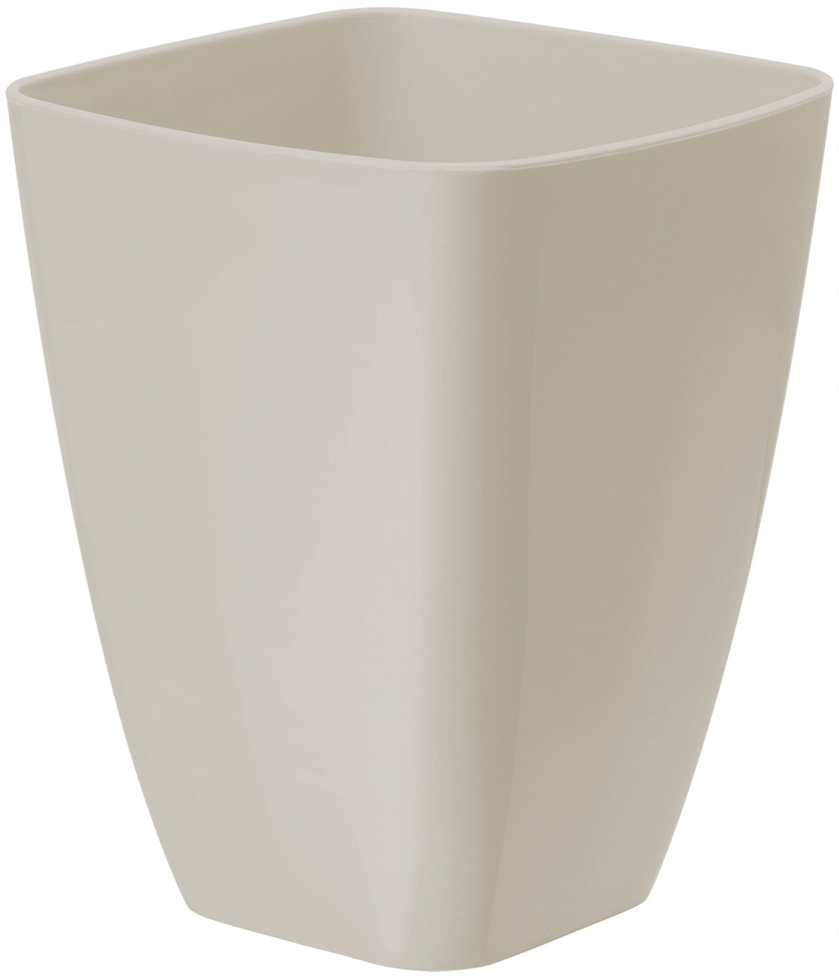 Cache-pot carré en plastique beige 13x13x17 cm pour orchidée