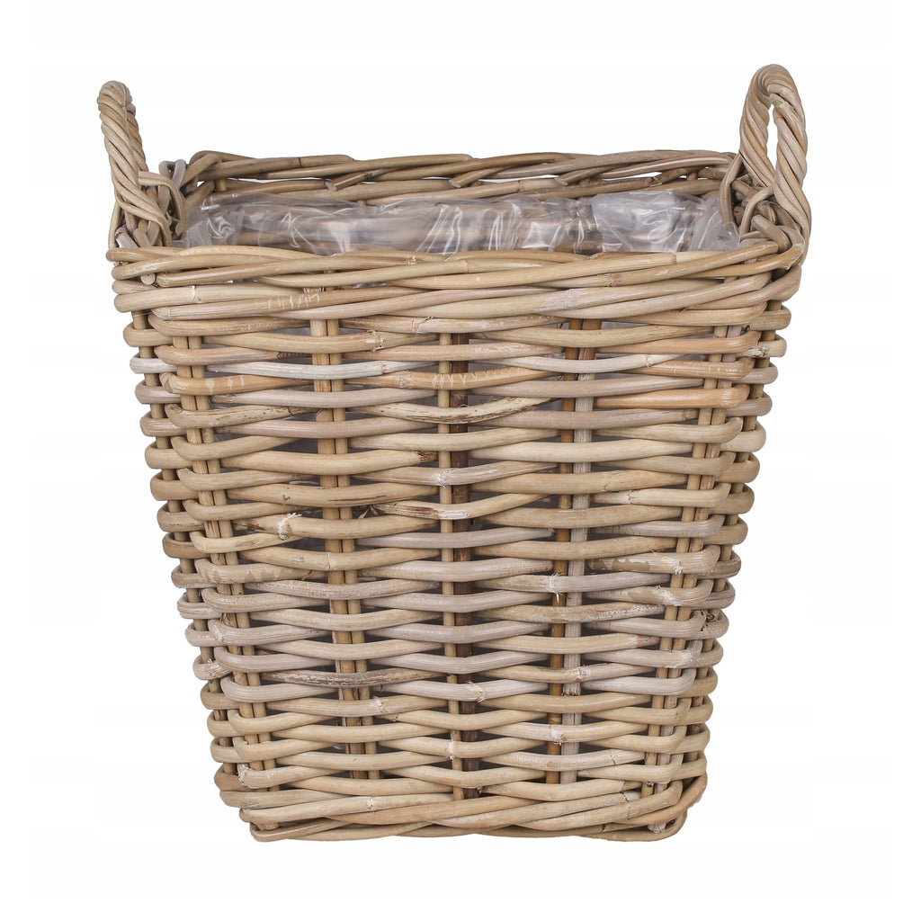 Cache-pot carré en rotin Kubu 37x37 cm naturel fait main