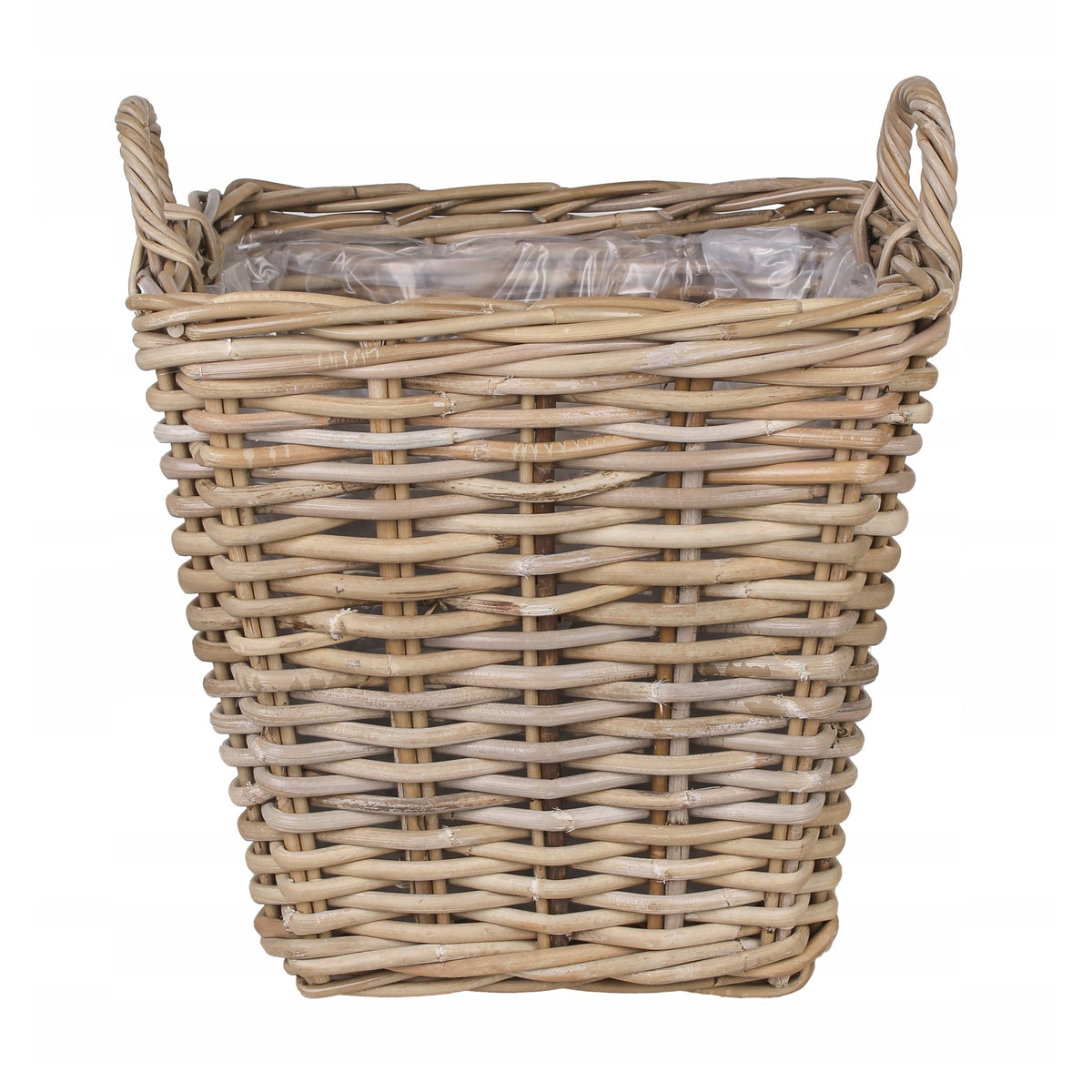 Cache-pot carré en rotin Kubu 37x37 cm naturel fait main