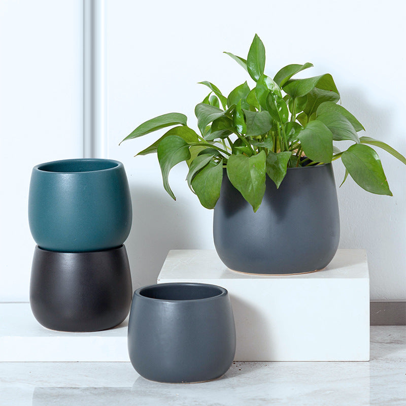 Cache-pot effet marbre Ø 12 cm pour succulente et plante verte