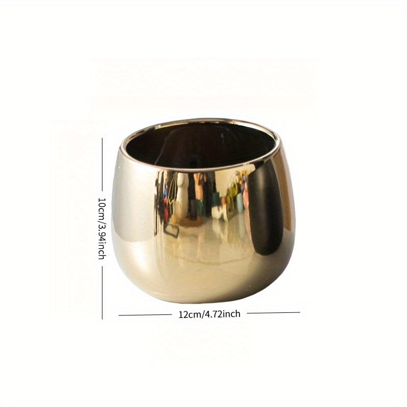 Cache-pot effet marbre Ø 12 cm pour succulente et plante verte