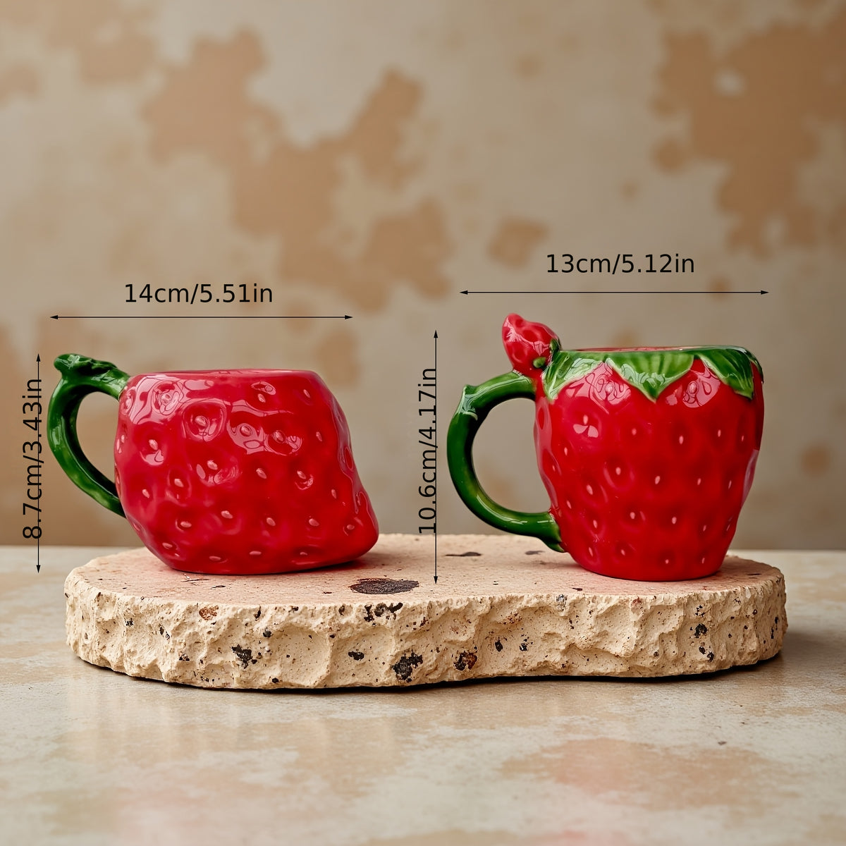 Cache-pot céramique fraise rouge 13 cm pour plante d'intérieur