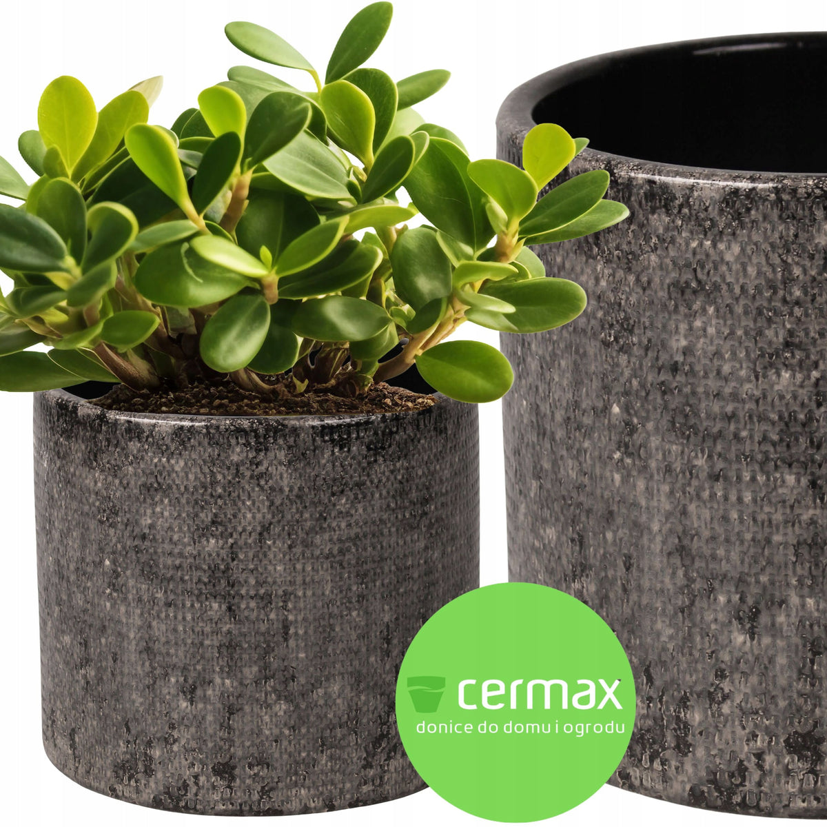 Cache-pot en céramique gris Ø 14 cm — Lot de 6 pour intérieur