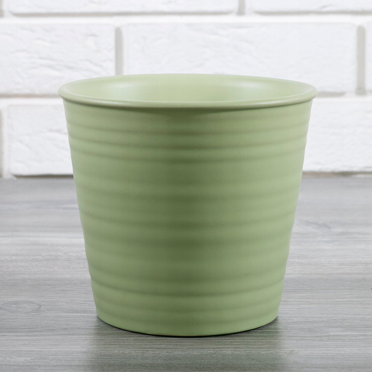 Cache-pot en céramique vert clair Ø 16 cm pour intérieur