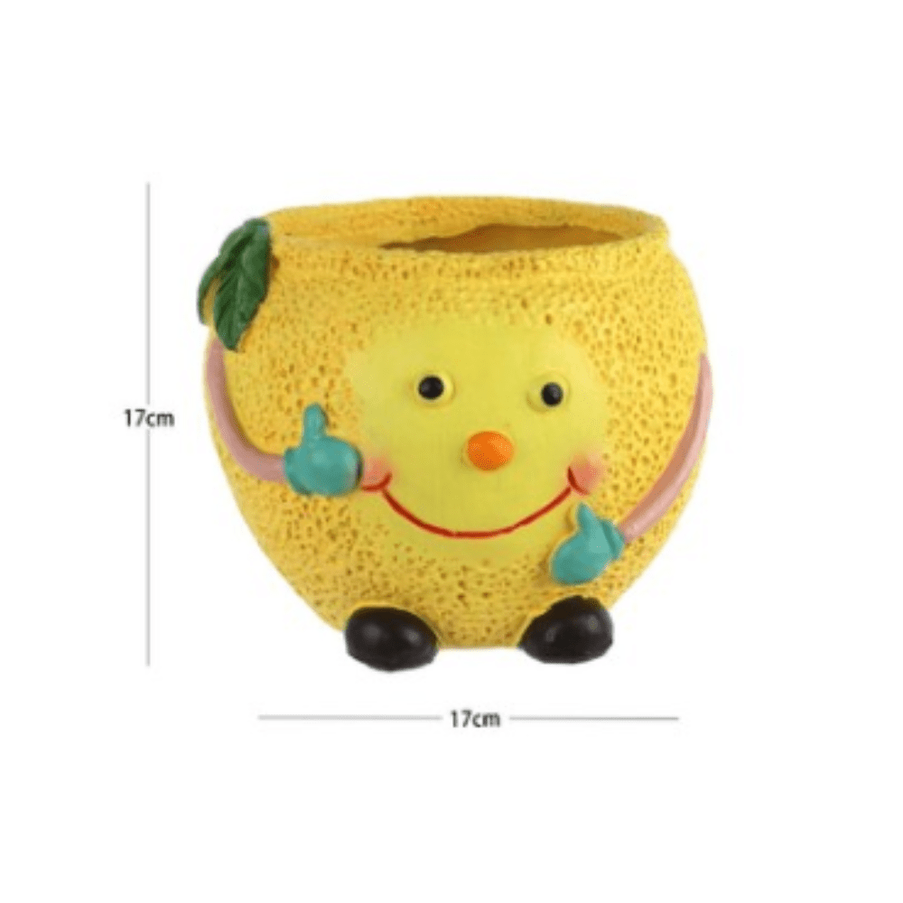 Cache-pot citron jaune Ø 17 cm — lot de 2 pour succulentes