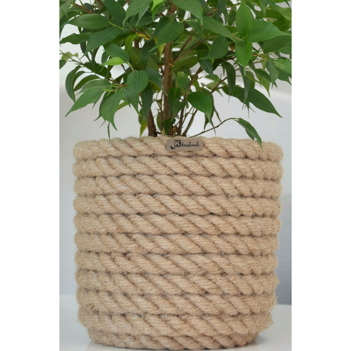 Cache-pot en corde de jute Ø 24 cm — Naturel pour intérieur