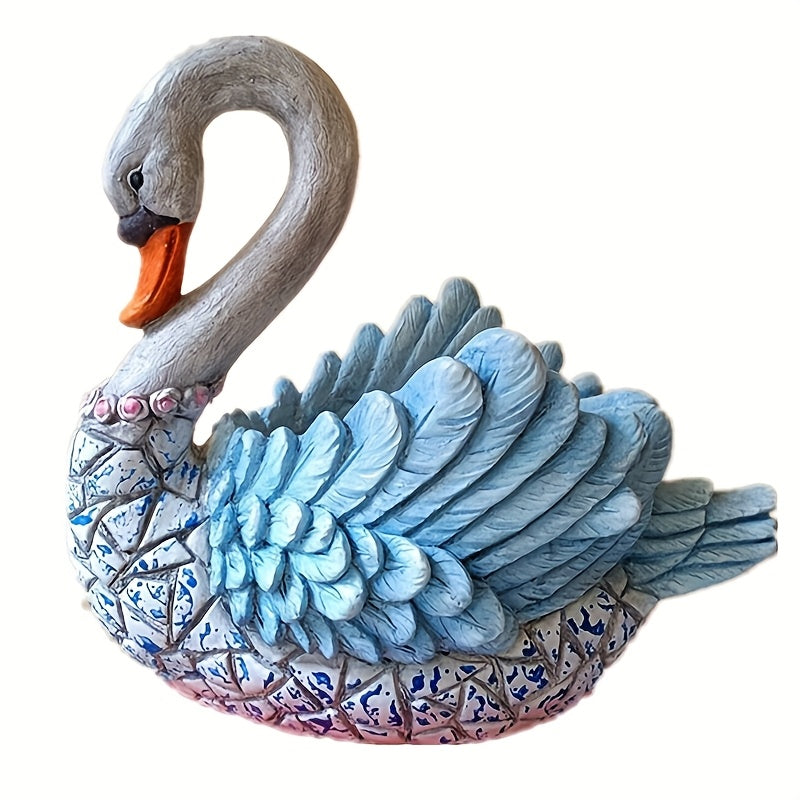 Cache-pot cygne 43 cm — grande statue à finition mosaïque