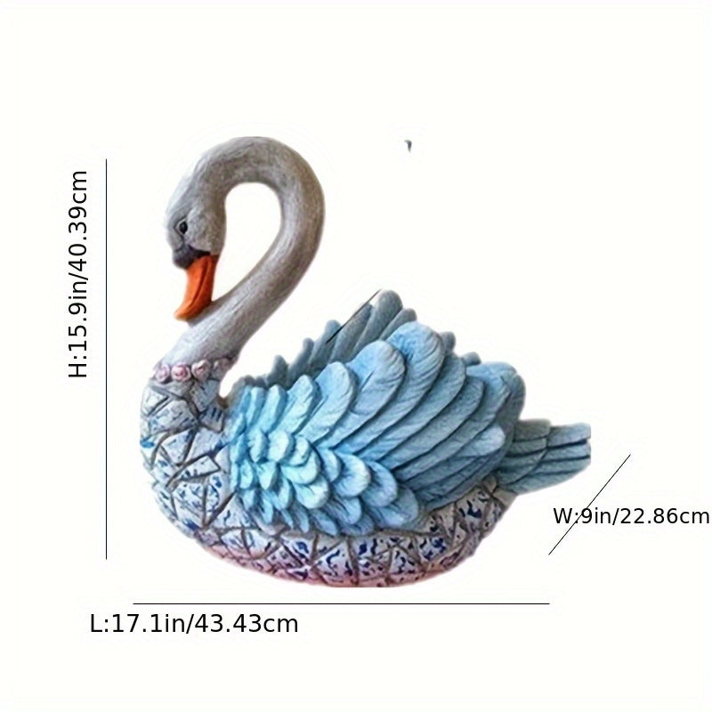 Ornement de pot de fleur en forme de cygne femelle s'inclinant (sans fleurs)