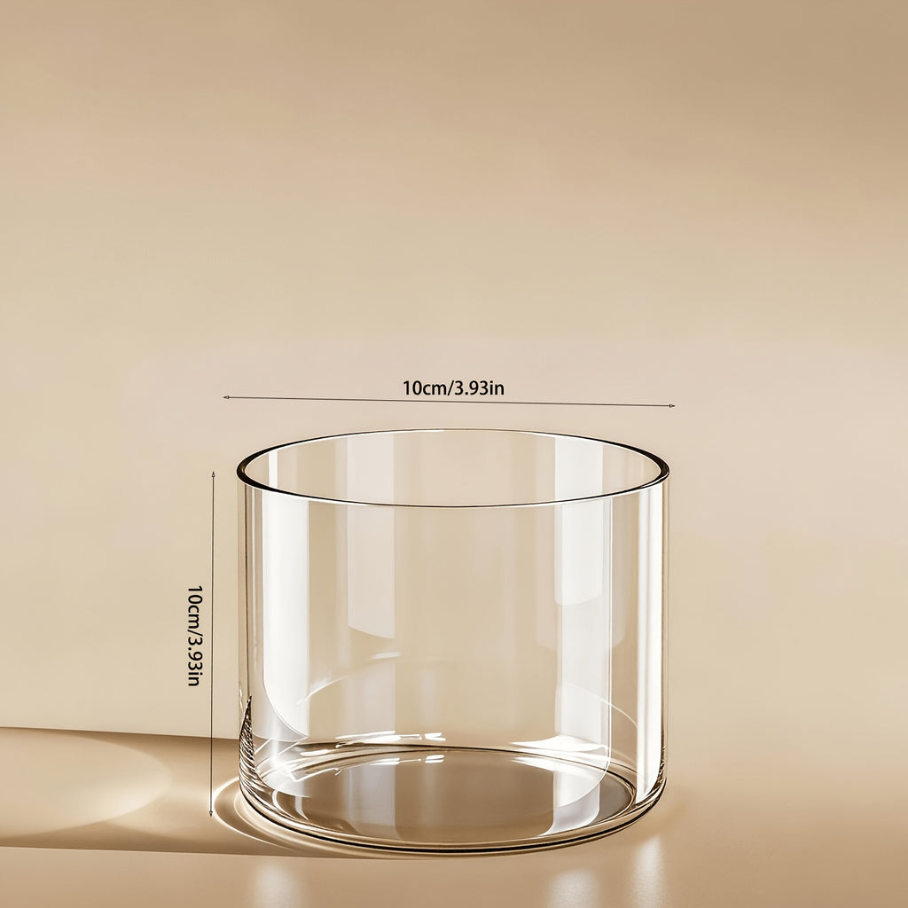 Cache-pot cylindrique en verre borosilicate transparent Ø 10 cm