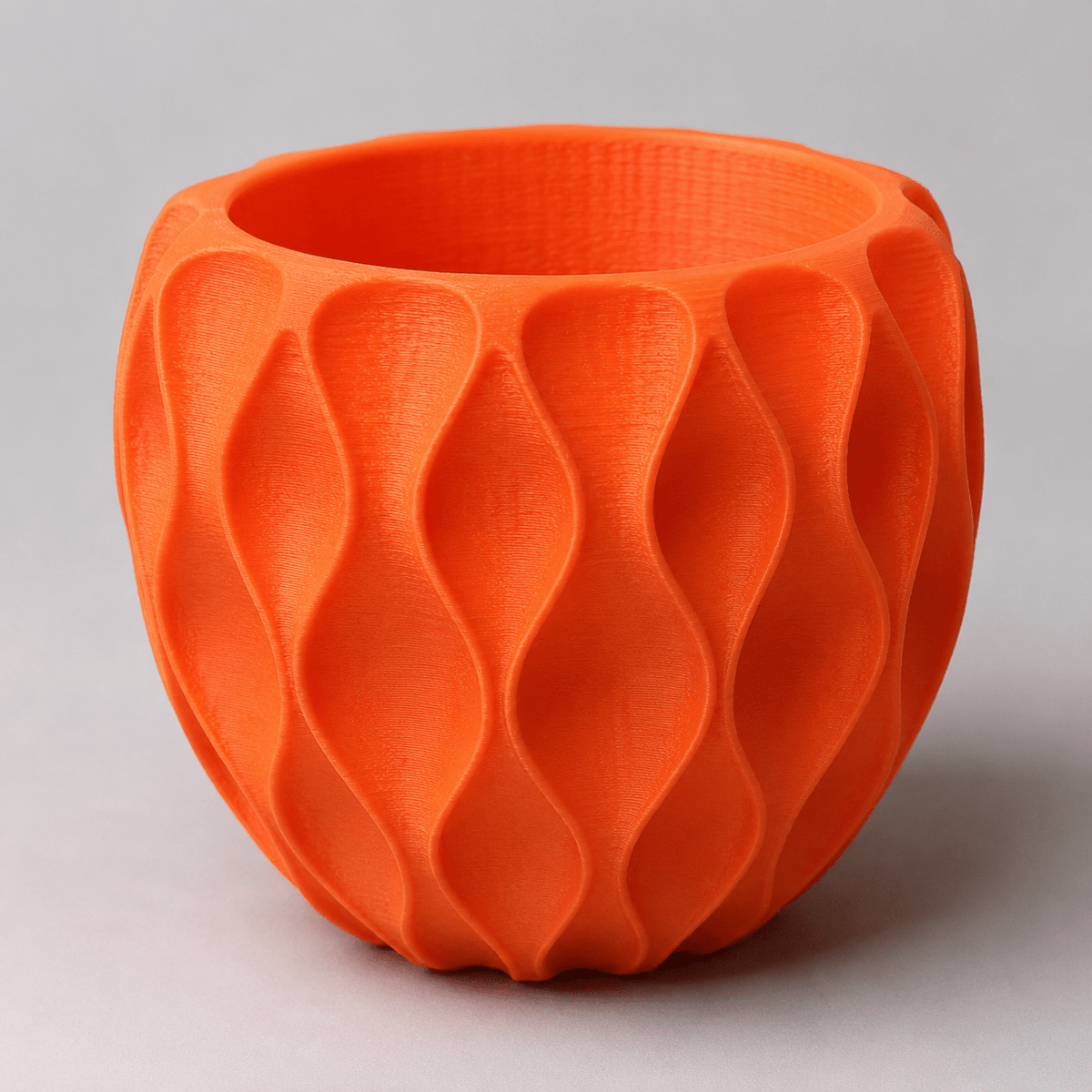 Cache-pot design orange à motif ondulé Ø 9 cm pour bureau