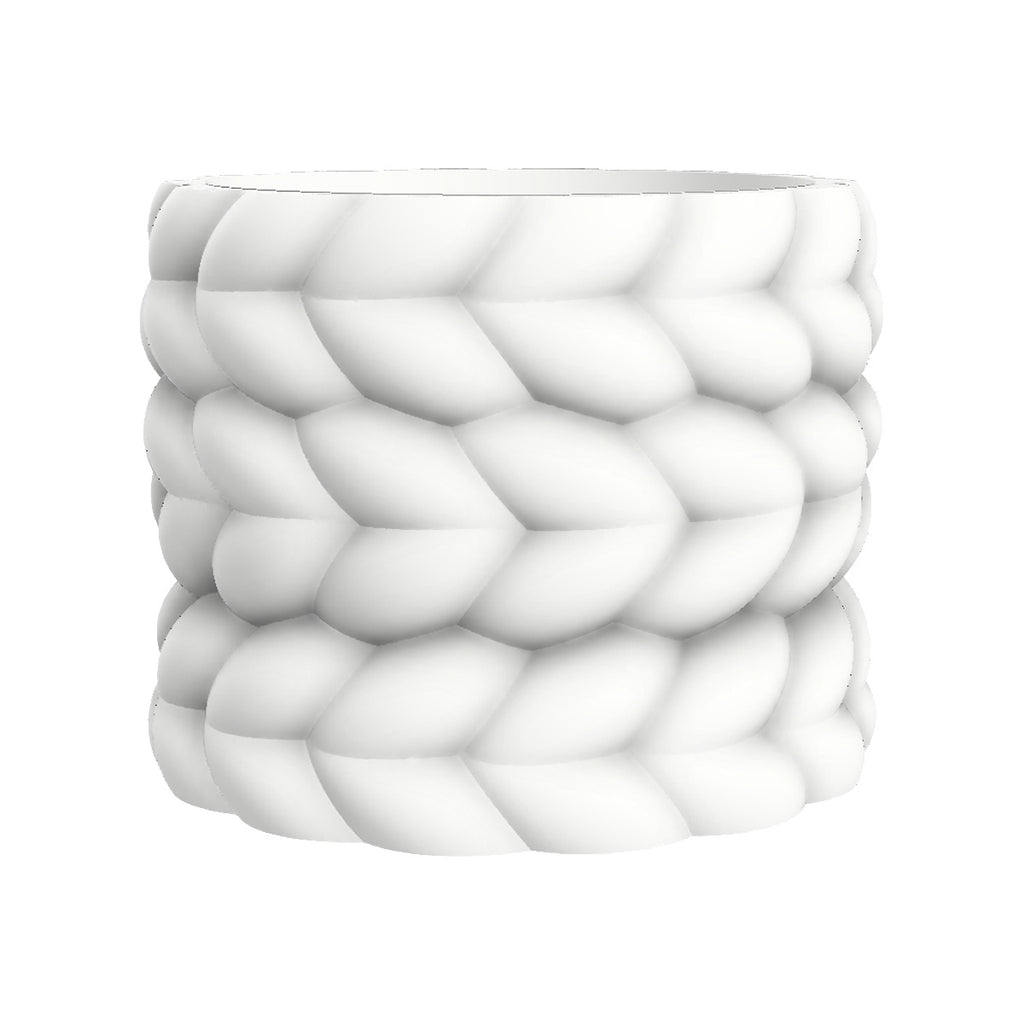 Cache-pot design à relief tressé Ø 18 cm — 7 coloris mats