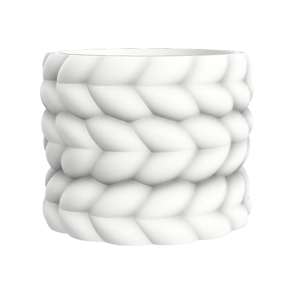Cache-pot design à relief tressé Ø 18 cm — 7 coloris mats