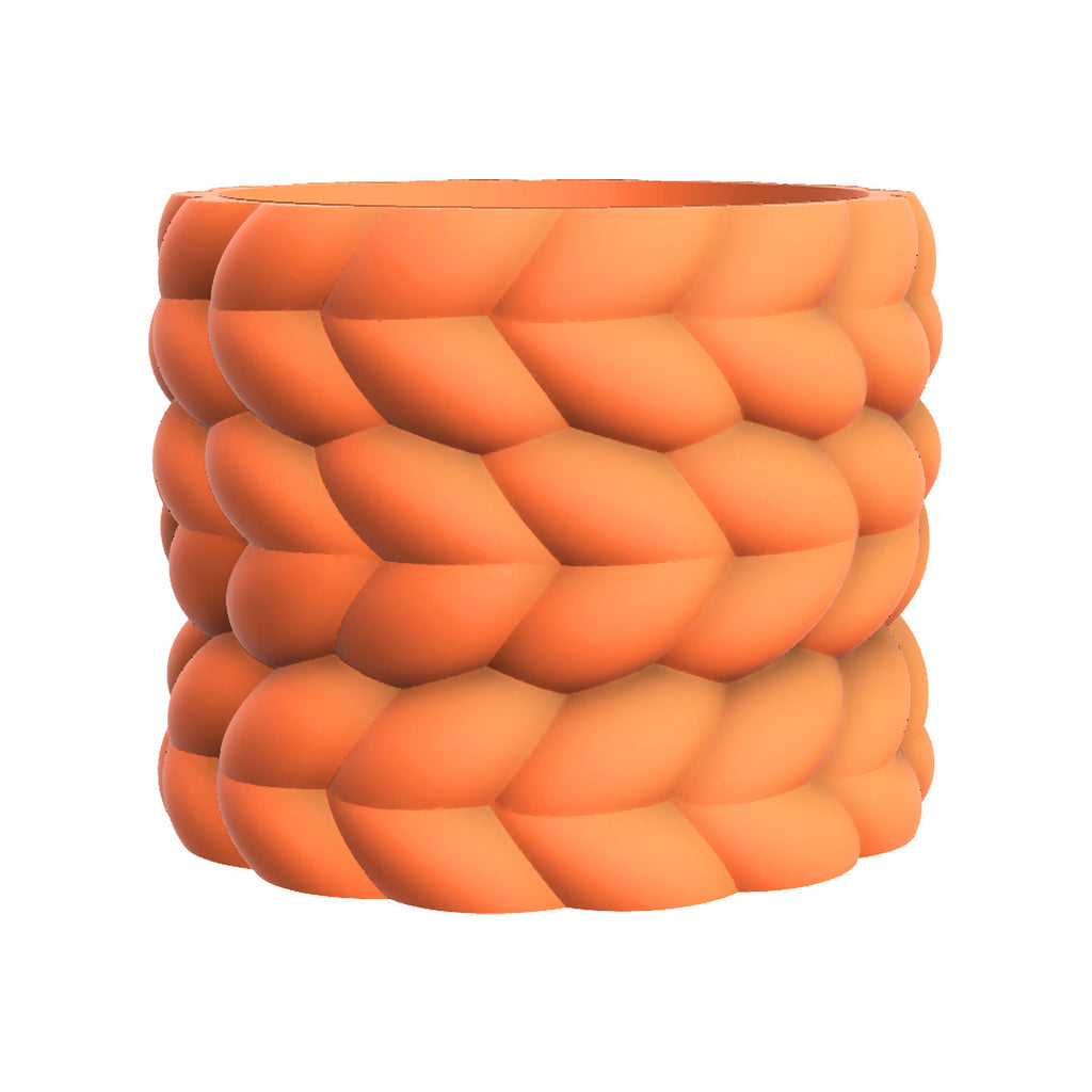Cache-pot design à relief tressé Ø 18 cm — 7 coloris mats
