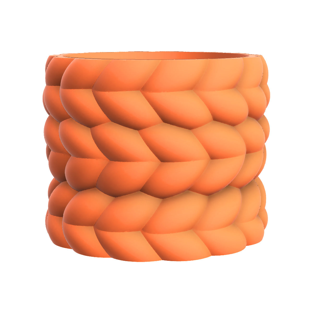 Cache-pot design à relief tressé Ø 18 cm — 7 coloris mats