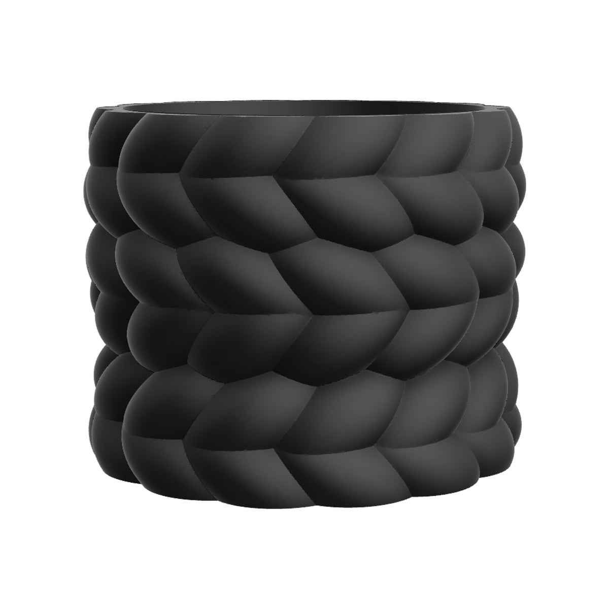 Cache-pot design à relief tressé Ø 18 cm — 7 coloris mats