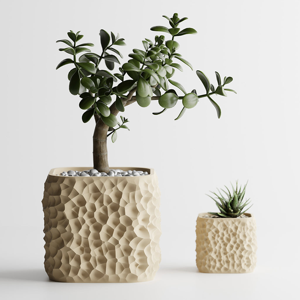 Cache-pot design à texture lunaire — lot de 2, 6 coloris